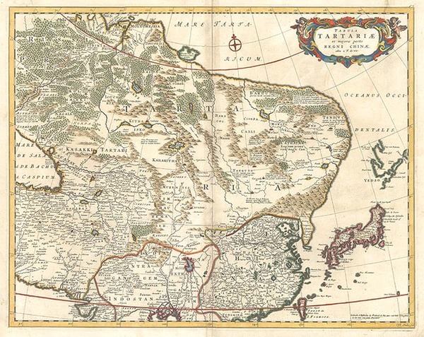 34-Asia, China, Japan, Central Asia & Caucasus and Russia in Asia Map By Frederick De Wit