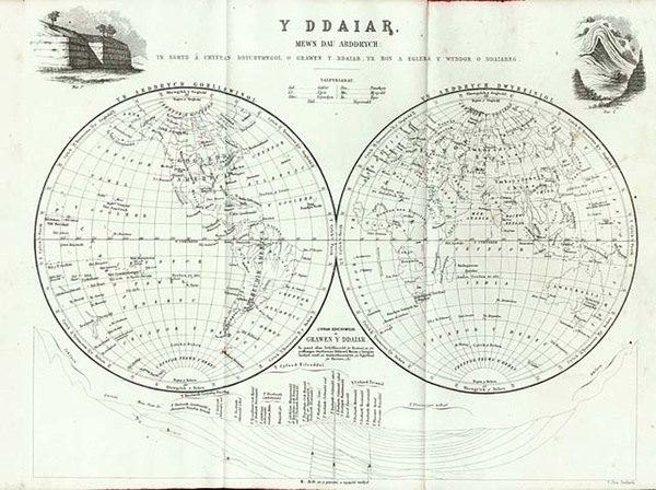 43-World, World and Curiosities Map By T. Gee