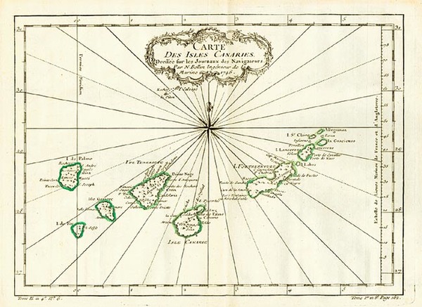 68-Europe, Portugal and Balearic Islands Map By Jacques Nicolas Bellin