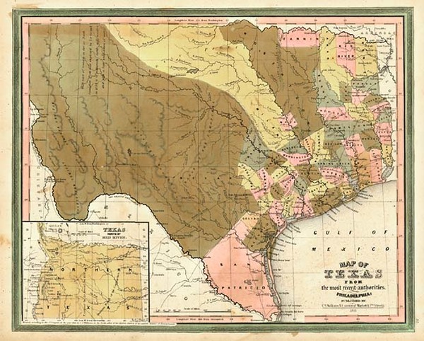 54-Texas and Southwest Map By Henry Schenk Tanner