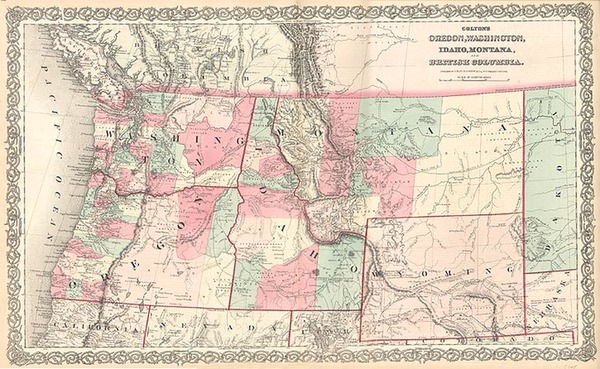 78-Plains, Rocky Mountains and Canada Map By G.W.  & C.B. Colton