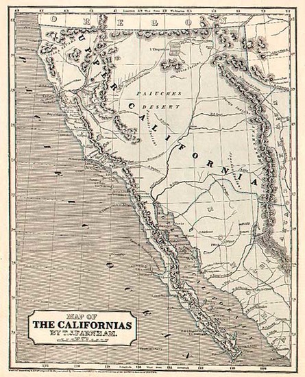 53-Southwest, Rocky Mountains, Baja California and California Map By Sidney Morse  &  Samuel B