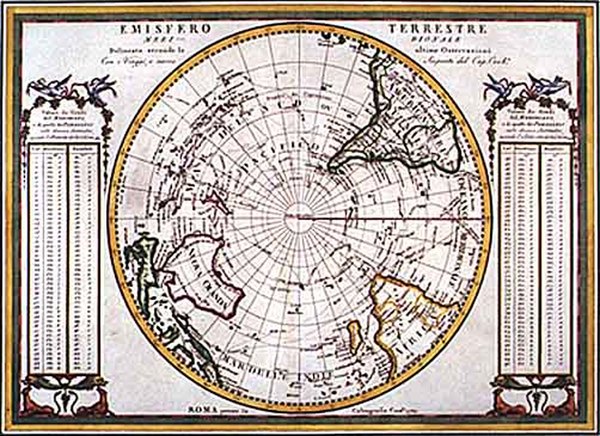 62-World and Northern Hemisphere Map By Giovanni Maria Cassini