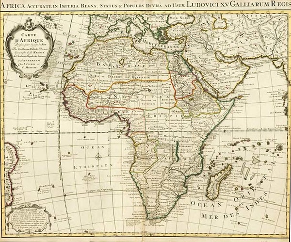 55-Africa and Africa Map By Johannes Covens  &  Pierre Mortier