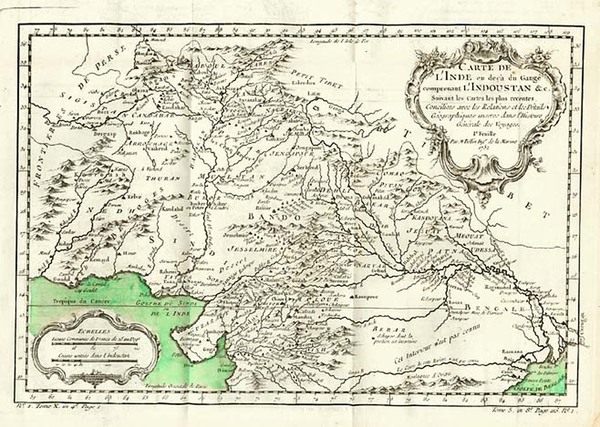 52-Asia, India and Central Asia & Caucasus Map By Jacques Nicolas Bellin