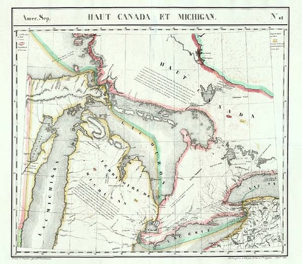 31-Midwest and Canada Map By Philippe Marie Vandermaelen