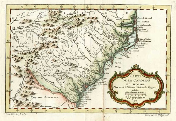 65-South and Southeast Map By Jacques Nicolas Bellin