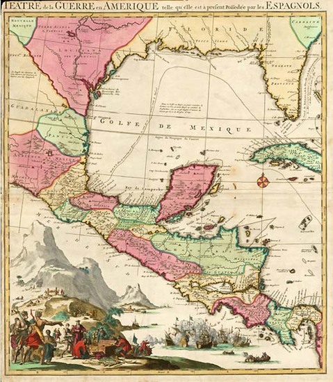 71-South, Southeast, Texas and Central America Map By Pierre Mortier