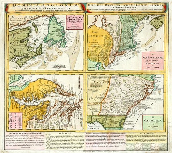 4-New England, Mid-Atlantic and Southeast Map By Homann Heirs