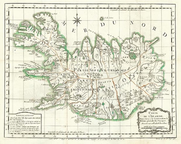 22-World, Polar Maps and Atlantic Ocean Map By Jacques Nicolas Bellin