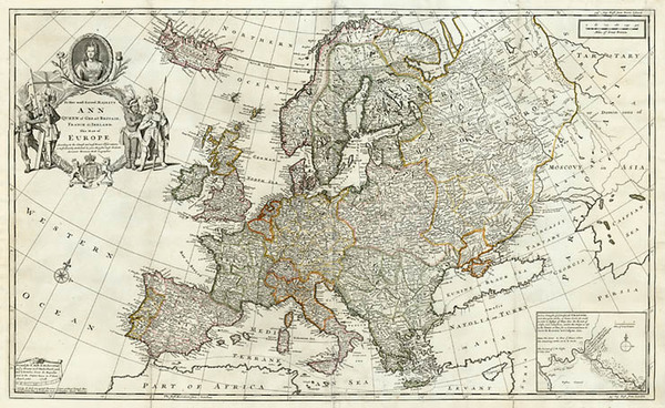 79-Europe and Europe Map By Herman Moll