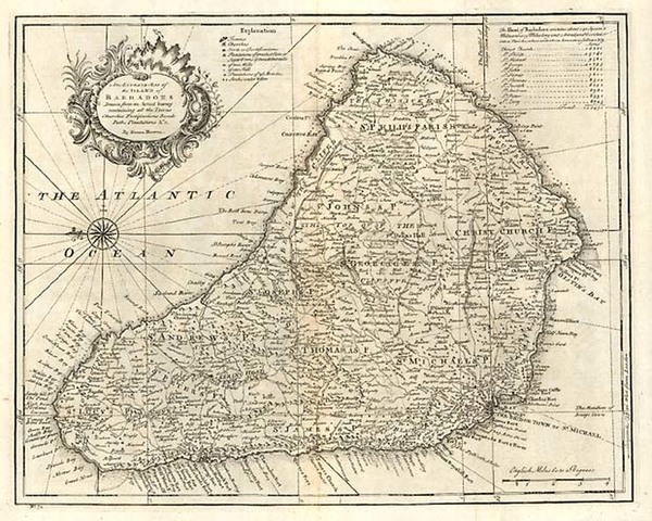 53-Caribbean Map By Emanuel Bowen