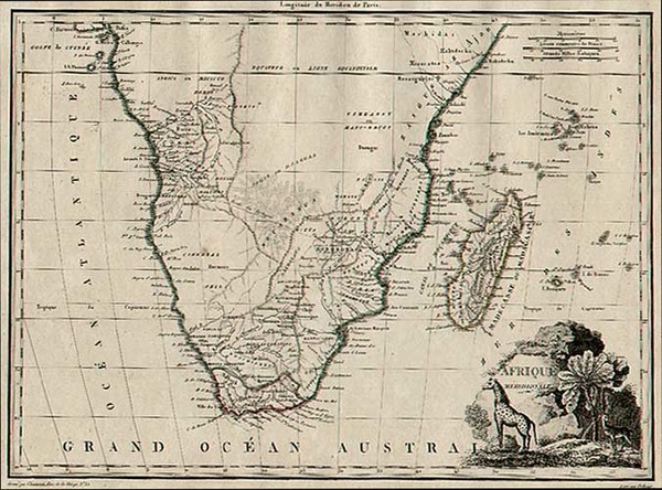 22-Africa and South Africa Map By Conrad Malte-Brun