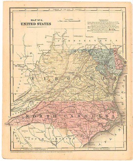 76-Mid-Atlantic and Southeast Map By Daniel Burgess & Co.