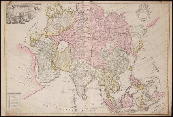 60-Asia, Asia, Southeast Asia, Australia & Oceania and Oceania Map By John Senex