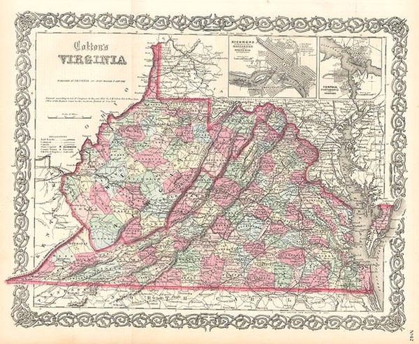 29-Mid-Atlantic and Southeast Map By Joseph Hutchins Colton