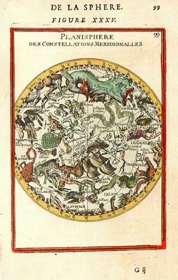 29-World, Celestial Maps and Curiosities Map By Alain Manesson Mallet