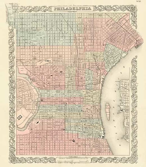 52-Mid-Atlantic Map By Joseph Hutchins Colton