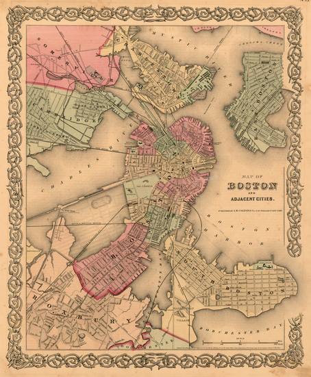 76-New England Map By Joseph Hutchins Colton