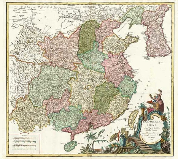 29-Asia, China and Korea Map By Gilles Robert de Vaugondy