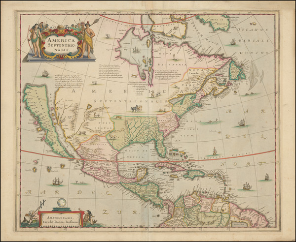 3-North America and California Map By Henricus Hondius  &  Jan Jansson