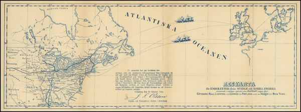 62-United States and Sweden Map By F.L. Schmidt