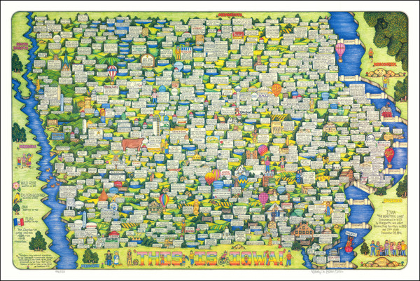 18-Iowa and Pictorial Maps Map By Carolyn M. Blattel-Britton