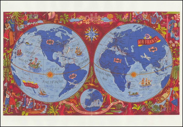 63-World and Pictorial Maps Map By Lucien Boucher