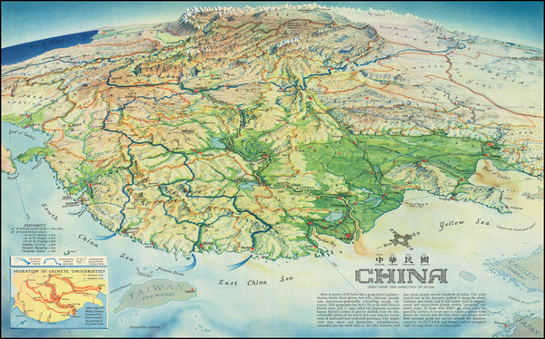 2-China and Politics & Satire Map By Richard Edes Harrison