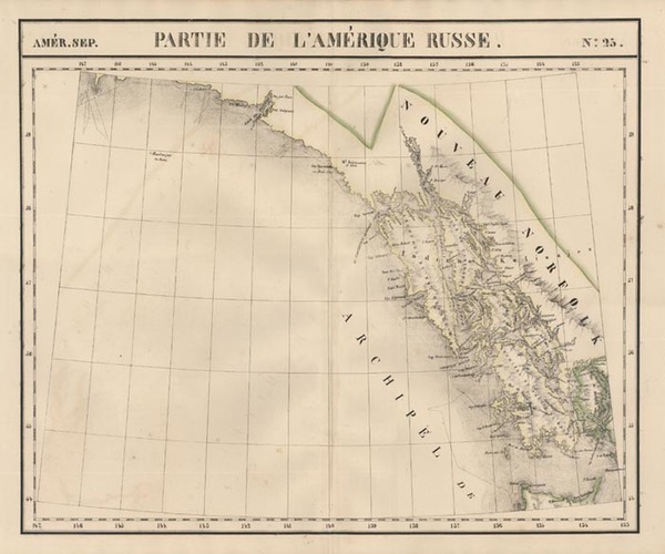 62-Alaska and Canada Map By Philippe Marie Vandermaelen