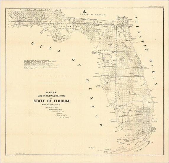 68-Florida Map By U.S. Surveyor General