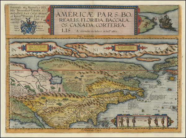 6-Polar Maps, United States and North America Map By Cornelis de Jode