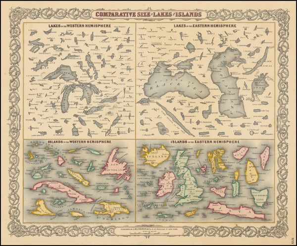 60-Midwest, Curiosities and Mountains & Rivers Map By G.W.  & C.B. Colton