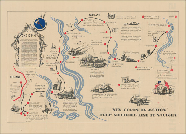 77-Europe, Pictorial Maps, World War II and Germany Map By 62nd Engineer Topographic Company