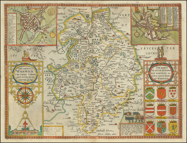 93-British Counties Map By John Speed