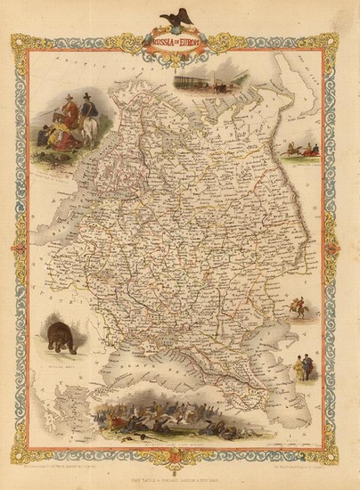 37-Europe and Russia Map By John Tallis