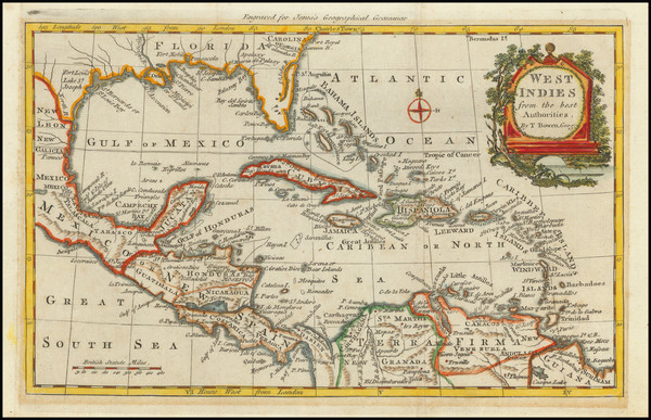 61-Florida and Caribbean Map By Thomas Bowen