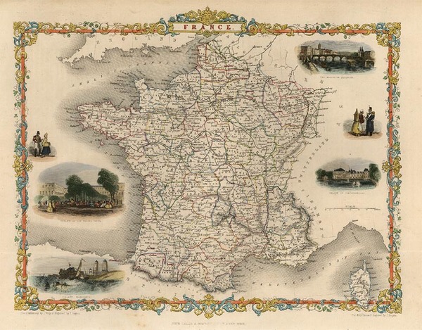 28-Europe and France Map By John Tallis