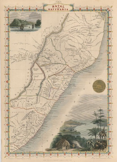 49-Africa, South Africa and East Africa Map By John Tallis