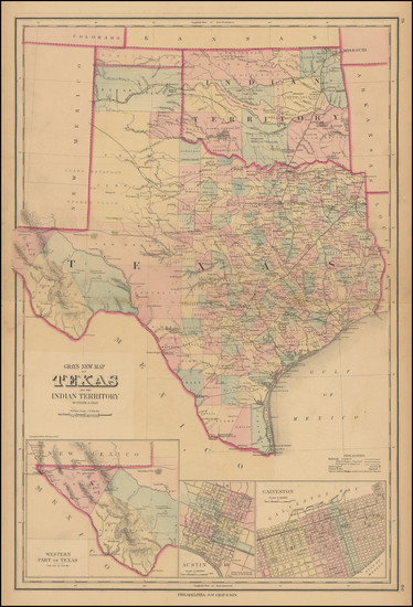 75-Texas and Oklahoma & Indian Territory Map By O.W. Gray