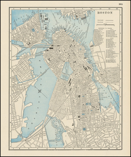 87-Boston Map By George F. Cram