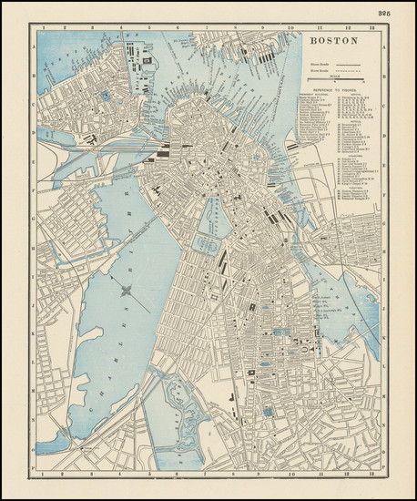 61-Boston Map By George F. Cram