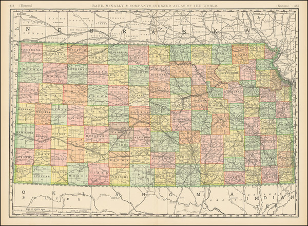 70-Kansas Map By Rand McNally & Company