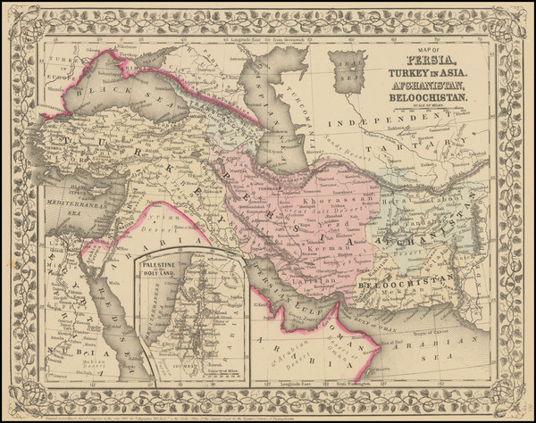 2-Central Asia & Caucasus, Persia & Iraq and Turkey & Asia Minor Map By Samuel August