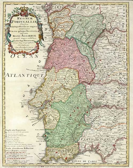 99-Europe and Portugal Map By Johann Baptist Homann / Jean-Baptiste Nolin