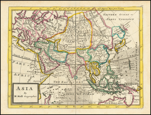 2-Asia Map By Herman Moll