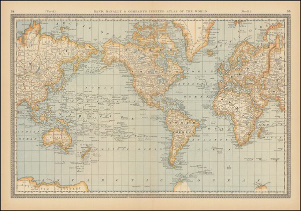 1-World Map By Rand McNally & Company