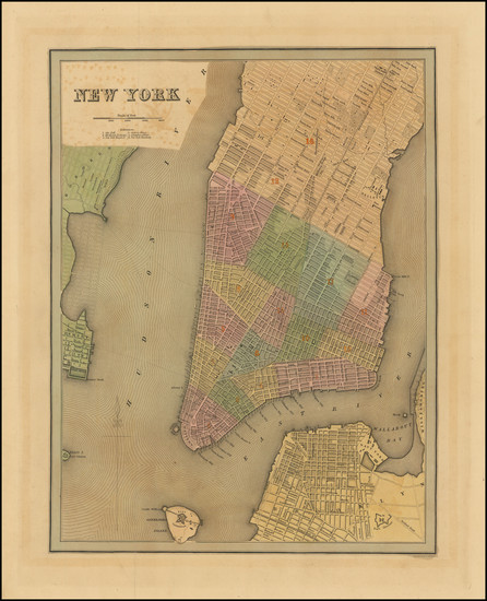 87-New York City Map By Thomas Gamaliel Bradford