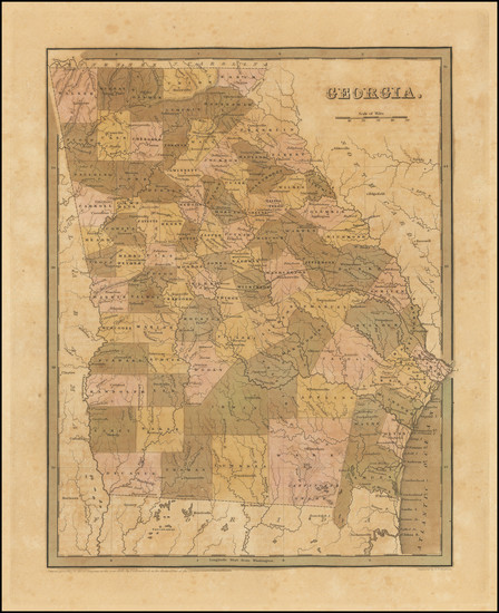 89-Georgia Map By Thomas Gamaliel Bradford