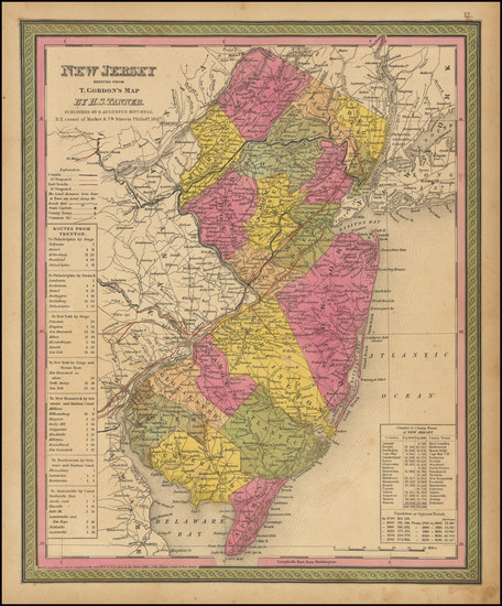 63-New Jersey Map By Samuel Augustus Mitchell